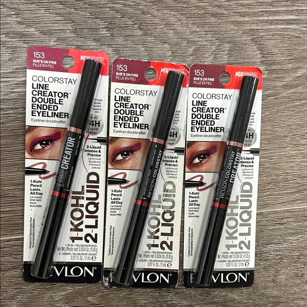 3X Revlon ColorStay Line Creator Double Ended Eyeliner #153 She’s on fire